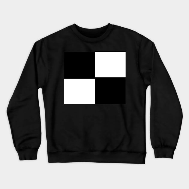 Retro Black and White Quadrant Design Crewneck Sweatshirt by CraftyCatz